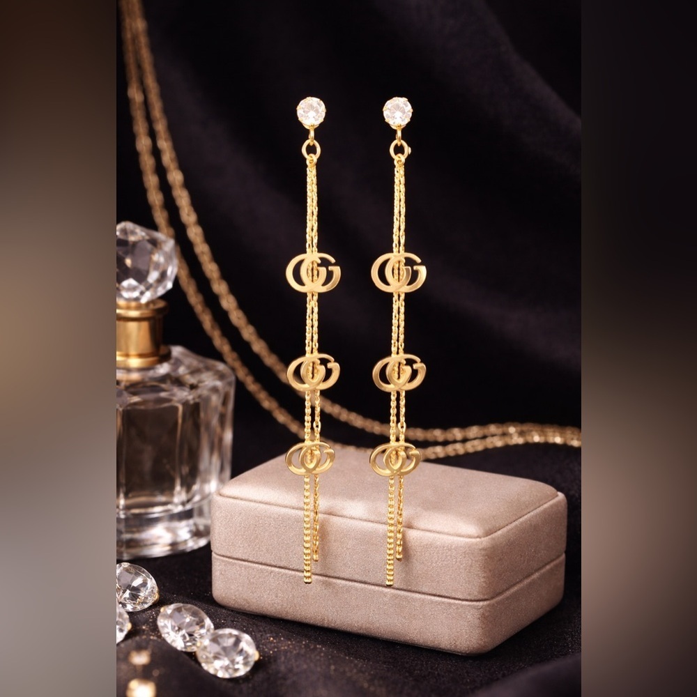 18K Gold GG Luxury Dangle Earrings